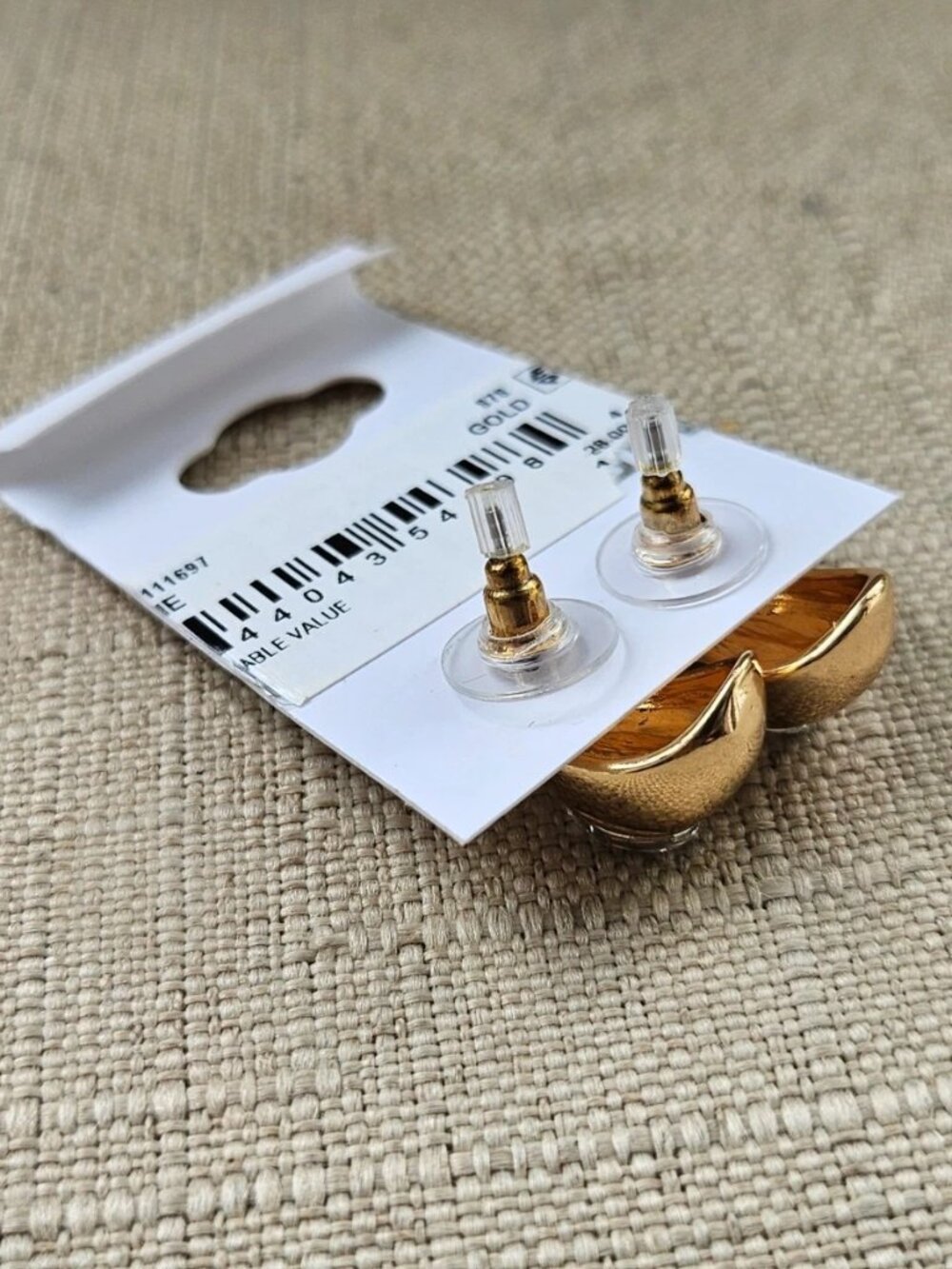 Natasha Women Earrings Gold Tone Stud Fashion Jewelry Crystal Centered NWT $28 - Picture 10 of 11